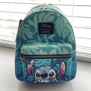 Loungefly Disney Teal Blue Green Stitch Mini Backpack New